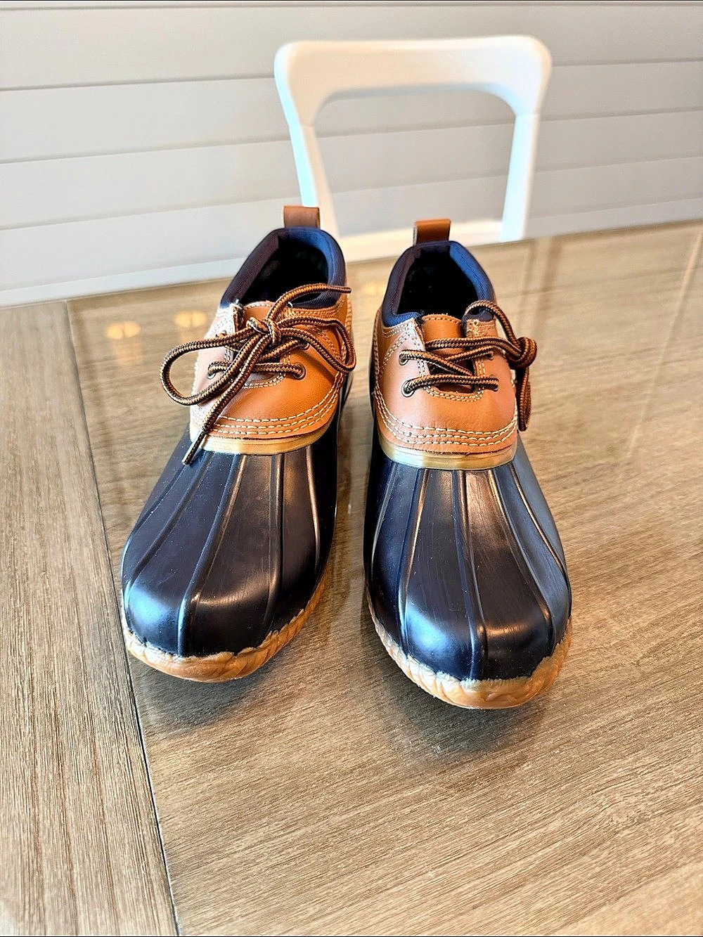 Lands' End All Weather Low Duck Shoes Blue & Brown US 8B